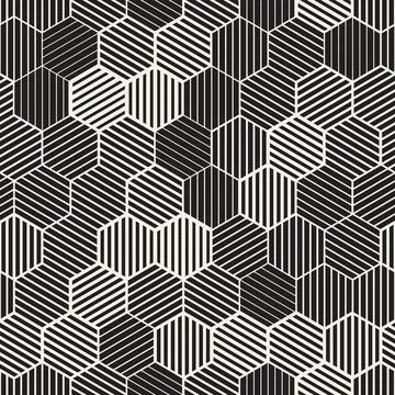 Vector seamless pattern. Repeating geometric elements. Stylish monochrome b.. Stock Illustration