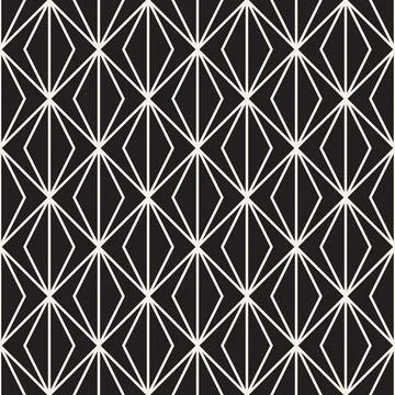 Vector seamless pattern. Repeating geometric elements. Stylish monochrome b.. Illustrazione stock