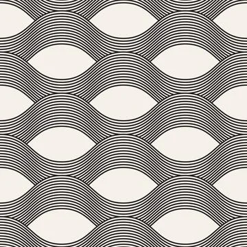 Vector seamless pattern. Repeating geometric elements. Stylish monochrome b.. 스톡 일러스트