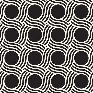 Vector seamless pattern. Repeating geometric elements. Stylish monochrome b.. 스톡 일러스트