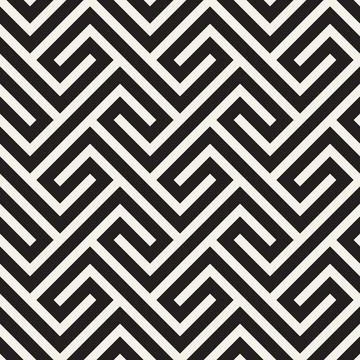 Vector seamless pattern. Repeating geometric elements. Stylish monochrome b.. Illustrazione stock