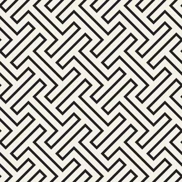 Vector seamless pattern. Repeating geometric elements. Stylish monochrome b.. Illustrazione stock