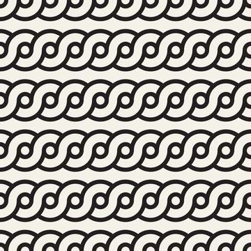 Vector seamless pattern. Repeating geometric elements. Stylish monochrome b.. Stock Illustration