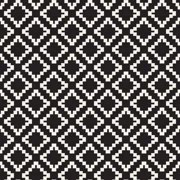 Vector seamless pattern. Repeating geometric elements. Stylish monochrome b.. Illustrazione stock