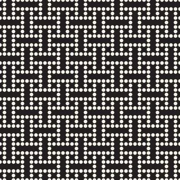 Vector seamless pattern. Repeating geometric elements. Stylish monochrome b.. Illustrazione stock