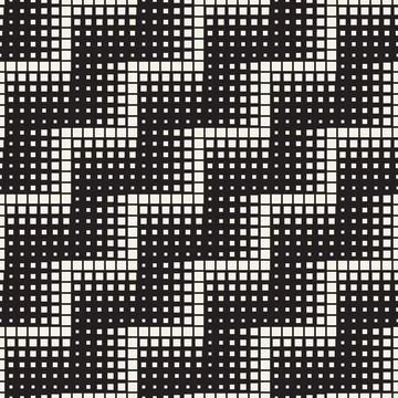 Vector seamless pattern. Repeating geometric elements. Stylish monochrome b.. 库存插图