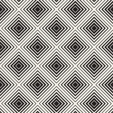 Vector seamless pattern. Repeating geometric elements. Stylish monochrome b.. Stock Illustration