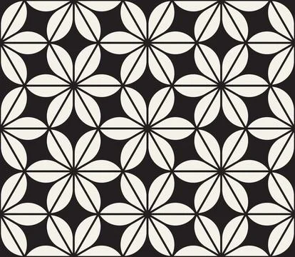 Vector seamless pattern. Repeating geometric abstract elements. Stylish monoc 스톡 일러스트