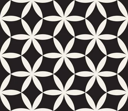 Vector seamless pattern. Repeating geometric abstract elements. Stylish monoc 스톡 일러스트