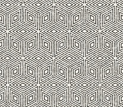 Vector seamless pattern. Repeating geometric abstract elements. Stylish monoc 스톡 일러스트
