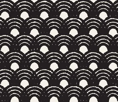 Vector seamless pattern. Repeating geometric abstract elements. Stylish monoc 스톡 일러스트