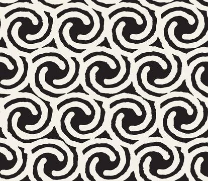 Vector seamless pattern. Repeating geometric abstract elements. Stylish monoc Stock Illustration