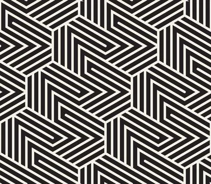 Vector seamless pattern. Repeating geometric abstract elements. Stylish monoc Illustrazione stock