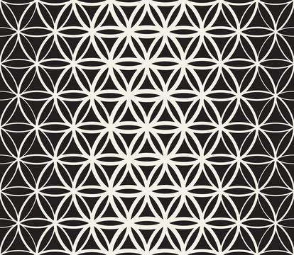 Vector seamless pattern. Repeating geometric abstract elements. Stylish monoc 스톡 일러스트