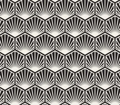 Vector seamless pattern. Repeating geometric abstract elements. Stylish monoc Illustrazione stock