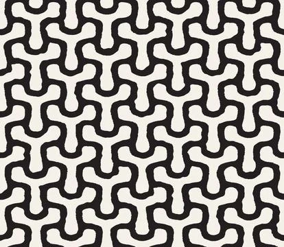 Vector seamless pattern. Repeating geometric abstract elements. Stylish monoc Illustrazione stock