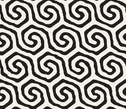 Vector seamless pattern. Repeating geometric abstract elements. Stylish monoc 스톡 일러스트