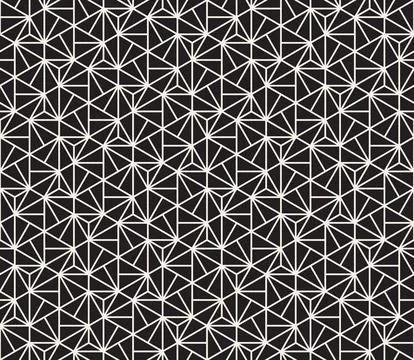 Vector seamless pattern. Repeating geometric abstract elements. Stylish monoc Stock Illustration