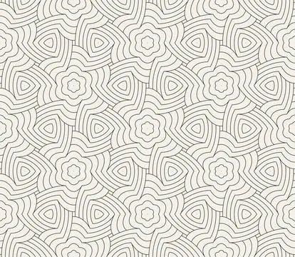 Vector seamless pattern. Repeating geometric abstract elements. Stylish monoc Stock Illustration