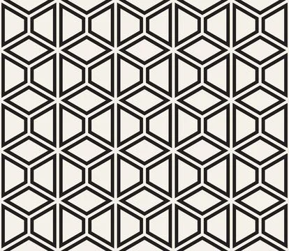 Vector seamless pattern. Repeating geometric abstract elements. Stylish monoc Illustrazione stock