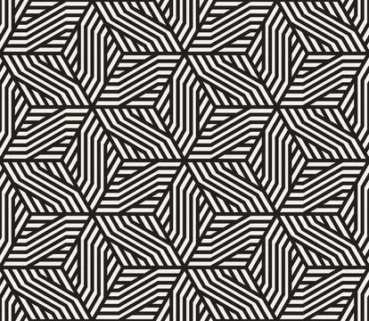Vector seamless pattern. Repeating geometric elements. Stylish monochrome b.. 스톡 일러스트