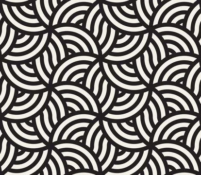 Vector seamless pattern. Repeating geometric elements. Stylish monochrome b.. 库存插图