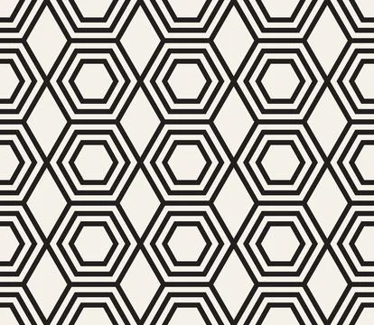 Vector seamless pattern. Repeating geometric elements. Stylish monochrome b.. Stock Illustration