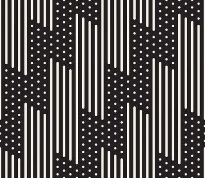 Vector seamless pattern. Repeating geometric elements. Stylish monochrome b.. Illustrazione stock