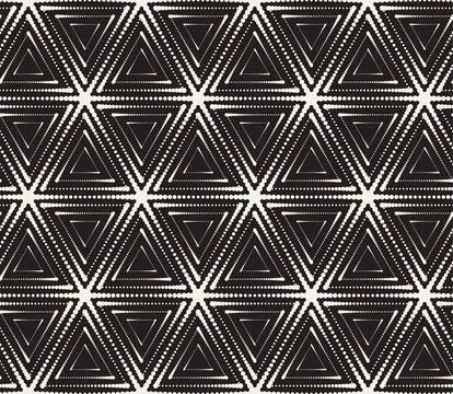 Vector seamless pattern. Repeating geometric abstract elements. Stylish monoc Illustrazione stock