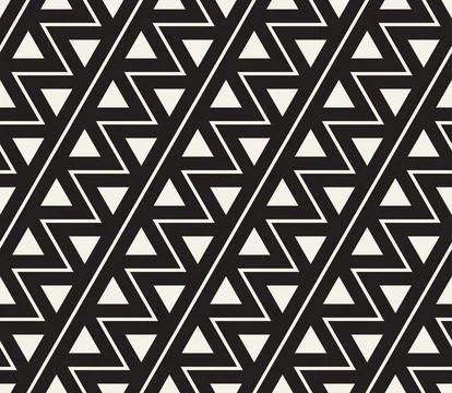 Vector seamless pattern. Repeating geometric abstract elements. Stylish monoc 스톡 일러스트