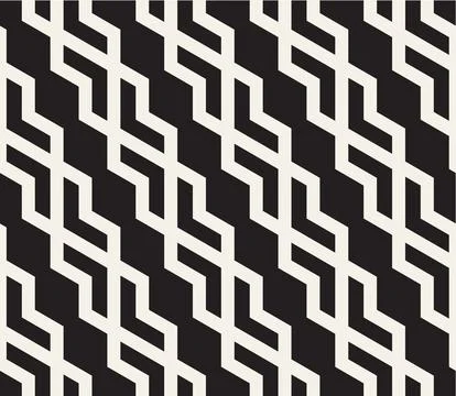 Vector seamless pattern. Repeating geometric abstract elements. Stylish monoc Illustrazione stock