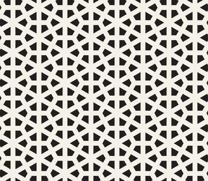Vector seamless pattern. Repeating geometric abstract elements. Stylish monoc Illustrazione stock