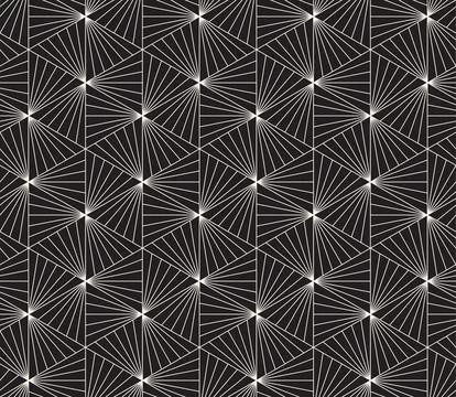 Vector seamless pattern. Repeating geometric abstract elements. Stylish monoc 스톡 일러스트