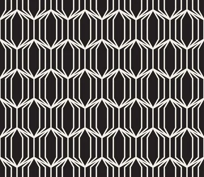 Vector seamless pattern. Repeating geometric abstract elements. Stylish monoc Stock Illustration