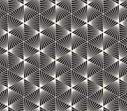 Vector seamless pattern. Repeating geometric abstract elements. Stylish monoc 스톡 일러스트