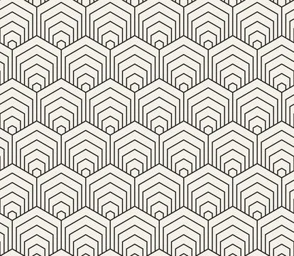Vector seamless pattern. Repeating geometric elements. Stylish monochrome b.. Illustrazione stock