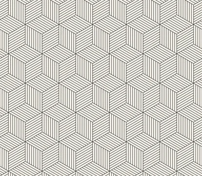 Vector seamless pattern. Repeating geometric elements. Stylish monochrome b.. 库存插图