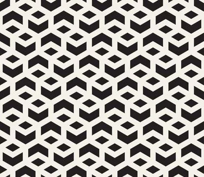 Vector seamless pattern. Repeating geometric elements. Stylish monochrome b.. Illustrazione stock