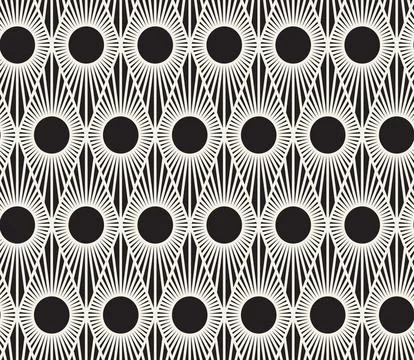 Vector seamless pattern. Repeating geometric elements. Stylish monochrome b.. Stock Illustration
