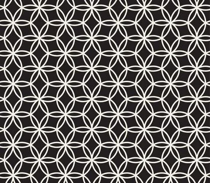 Vector seamless pattern. Repeating geometric elements. Stylish monochrome b.. Illustrazione stock