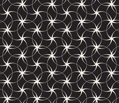 Vector seamless pattern. Repeating geometric elements. Stylish monochrome b.. Stock Illustration