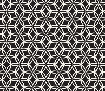 Vector seamless pattern. Repeating geometric elements. Stylish monochrome b.. 스톡 일러스트