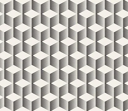 Vector seamless pattern. Repeating geometric elements. Stylish monochrome b.. Illustrazione stock
