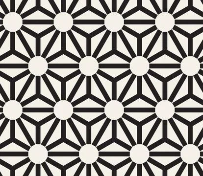 Vector seamless pattern. Repeating geometric elements. Stylish monochrome b.. Stock Illustration