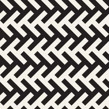 Vector seamless pattern. Repeating geometric elements. Stylish monochrome b.. Stock Illustration