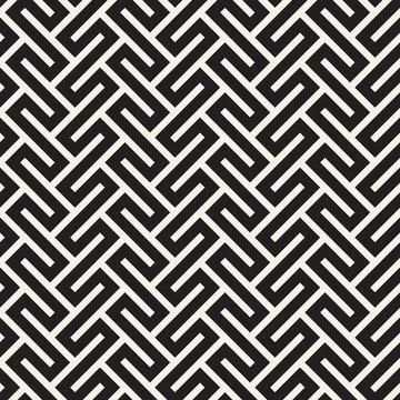Vector seamless pattern. Repeating geometric elements. Stylish monochrome b.. 库存插图