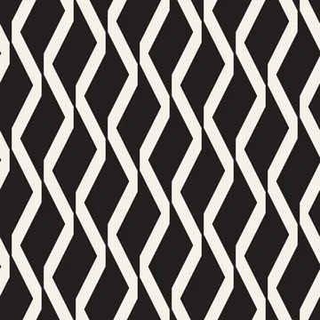 Vector seamless pattern. Repeating geometric elements. Stylish monochrome b.. Illustrazione stock