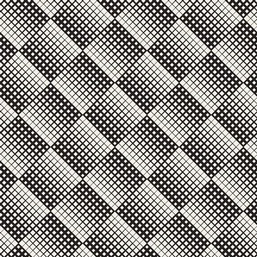 Vector seamless pattern. Repeating geometric elements. Stylish monochrome b.. Illustrazione stock