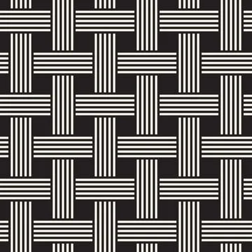 Vector seamless pattern. Repeating geometric elements. Stylish monochrome b.. Stock Illustration