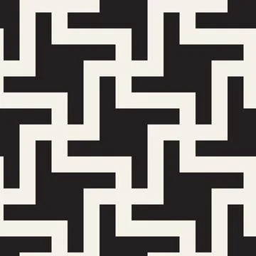 Vector seamless pattern. Repeating geometric elements. Stylish monochrome b.. 스톡 일러스트